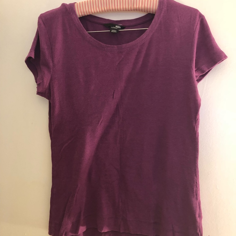 Purple short sleeve shirt